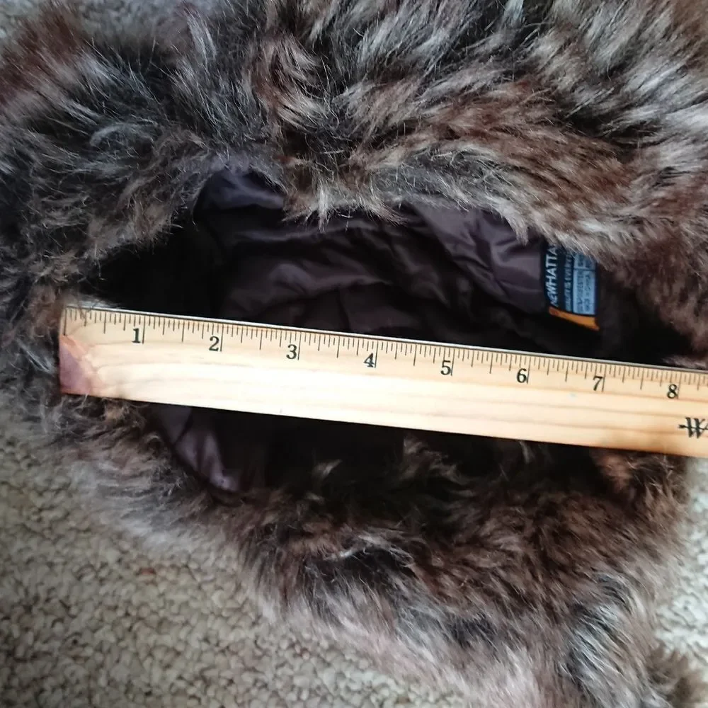 Newhattan Green and Brown ear flap faux fur Trapper Hat